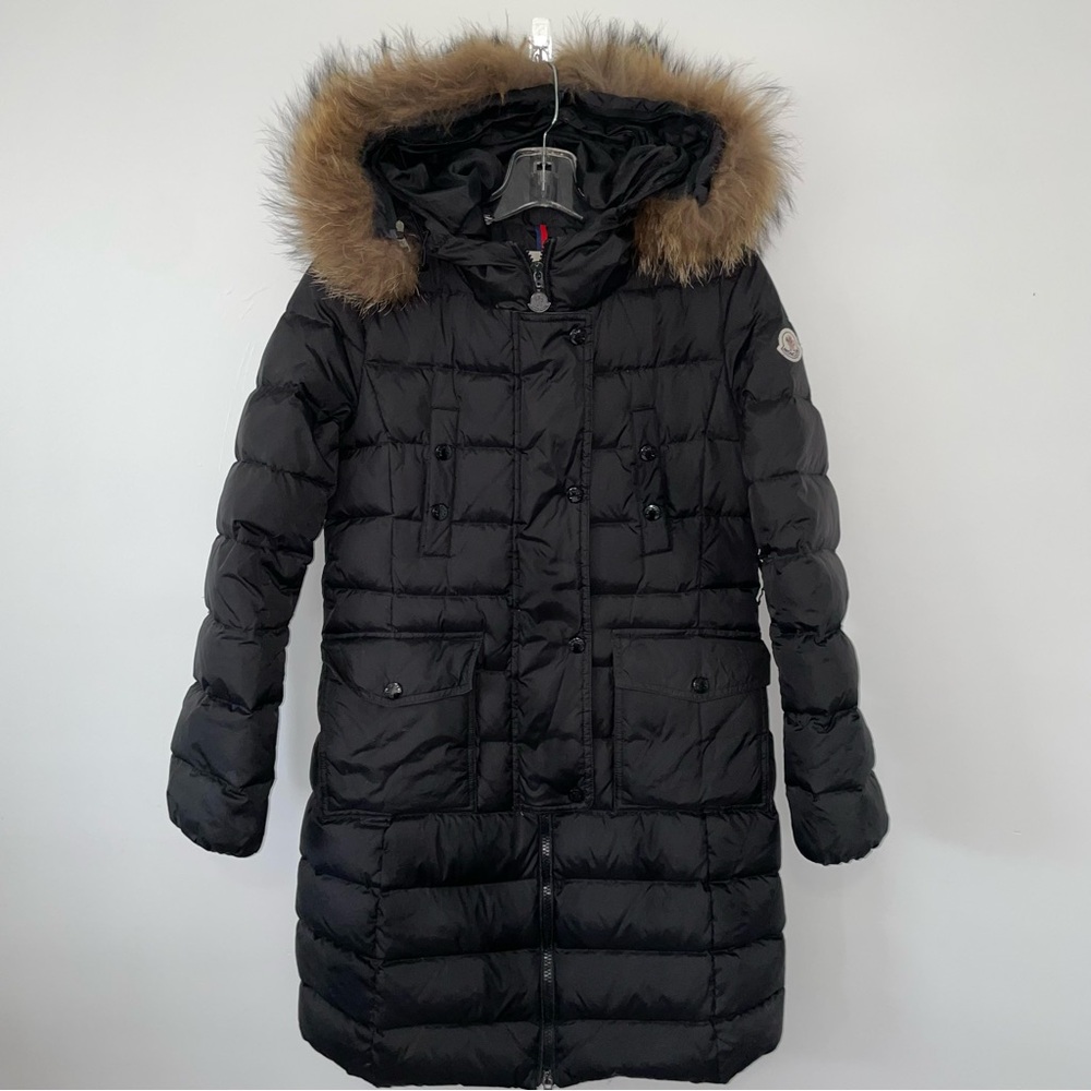 Moncler Womens Jacket Size 2 Khloe Fur Long Down Parka Designer Winter Snow